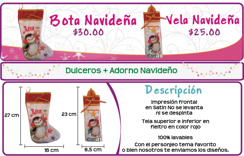 Bota navideña aguinaldo